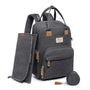 RUVALINO Wickelrucksack mit Wickelauflage und Schnullerhalter, Grau, aus wasserfestem Stoff