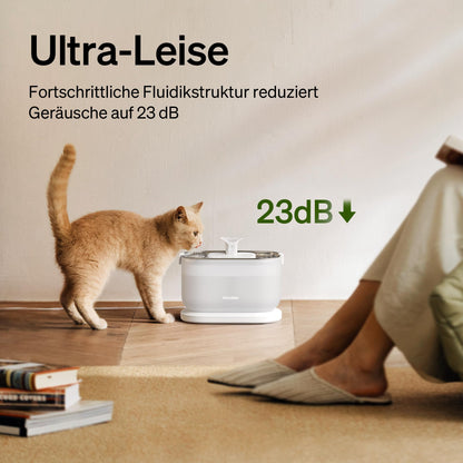 PETLIBRO Dockstream Katzenbrunnen Edelstahl, 2.5 L, kabellose Pumpe