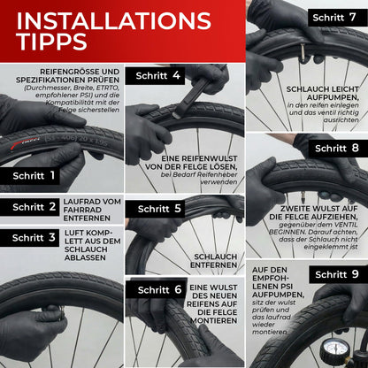 Fincci Fahrradreifen 20 x 1.95 Zoll faltbar, 2er-Set mit Schläuchen
