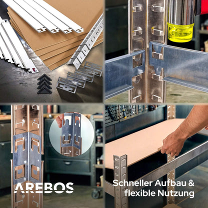 Arebos Schwerlastregal 2er Set, 180 x 90 x 40 cm, 875 kg, verzinkt