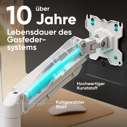 ONKRON G160 Dual Monitor Halterung Gasdruckfeder - Weiss