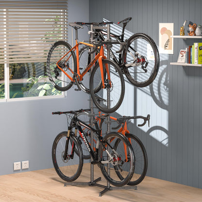 CXWXC Fahrradständer Boden Halterung für 4 Fahrräder – bis 70kg