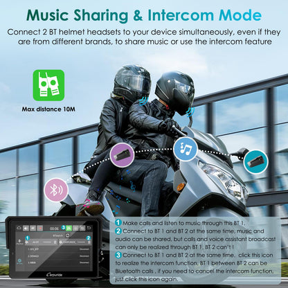 Carpuride W502S Pro Motorrad-Navigationsgerät mit CarPlay, 5 Zoll