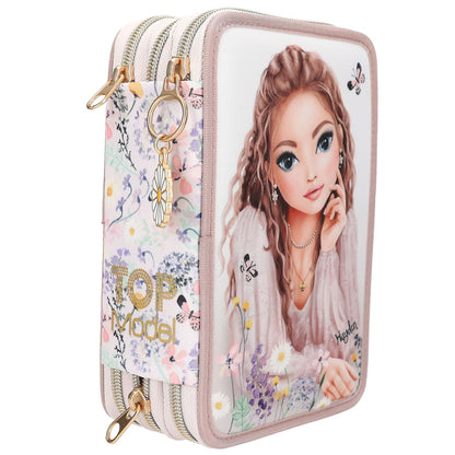 Depesche TOPModel Summer Feeling Federtasche, gefüllt, 3 Fächer, rosa