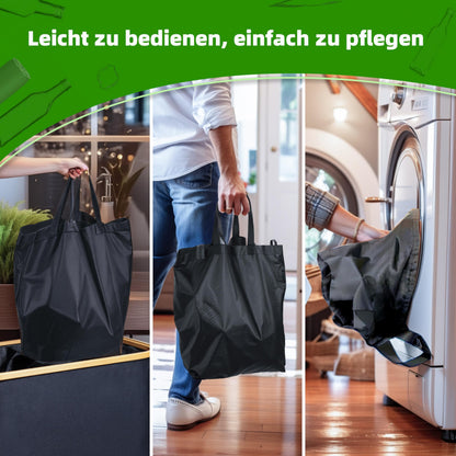 SYLANDO Pfandflaschen-Sammelbehälter 140 L mit Deckel, 2 Fächer, Beige