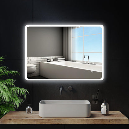 Youyijia LED-Badspiegel 70 x 50 cm Wandspiegel mit Beleuchtung