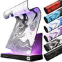 Nyfter Nyfpad XXL Gaming Mauspad 900x500 mm, Weiss-Schwarz, Liquid Design mit vernähten Kanten