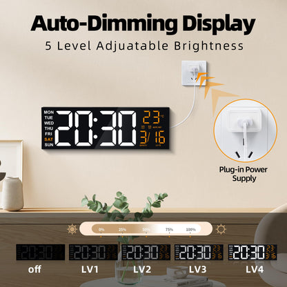 Maxstar Digitale Wanduhr 16 Zoll mit RGB LED Display und Fernbedienung