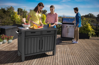 Koll Living Servicetisch BBQ XXL Grilltisch mit Stauraum anthrazit