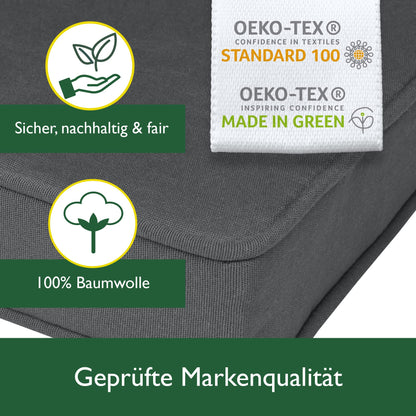 Beautissu Hollywoodschaukel Auflagen 2er Set Anthrazit 180x50 cm