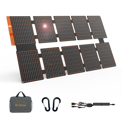 FlexSolar S100 Solarpanel 100W faltbar mit USB-C PD3.0 und USB-A QC3.0, monokristalline Solarzellen, faltbares Design
