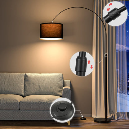 Modlicht JASMIN I LED Bogenlampe - schwarzer Stoffschirm 33cm