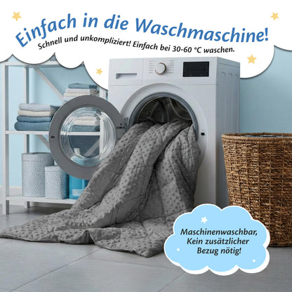 Ella Gewichtsdecke Kinder 3,2 kg 100x150 cm, Therapiedecke Grau Minky