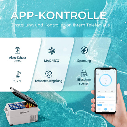 EUHOMY CF35 Kompressor-Kühlbox 30,6 L mit App und LCD-Display