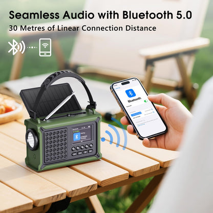Mesqool Kurbelradio DAB+/UKW Notfallradio mit Solar und Bluetooth