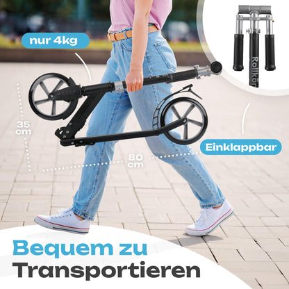 Rollkönig City-Scooter faltbar, Tretroller für Kinder und Erwachsene