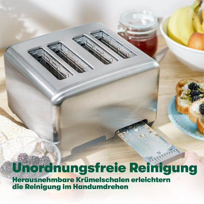 BELLA 4-Scheiben-Toaster, extra breite Schlitze, 6 Bräunungsstufen