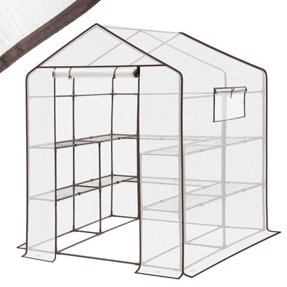 Sekey Foliengewächshaus 200x145x145 cm Balkon – Weiss. Rechteckiges weißes Foliengewächshaus für Pflanzenschutz und Anbau auf dem Balkon.