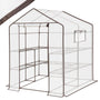 Sekey Foliengewächshaus 200x145x145 cm Balkon – Weiss. Rechteckiges weißes Foliengewächshaus für Pflanzenschutz und Anbau auf dem Balkon.