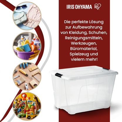 Iris Ohyama Aufbewahrungsbox mit Deckel NTB-60, 60 L, 4er-Set