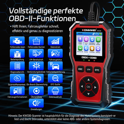 KONNWEI KW330 OBD2 Diagnosegerät für alle OBDII-Fahrzeuge