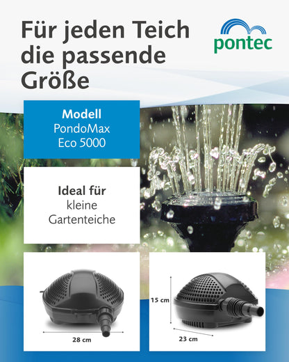 Pontec PondoMax Eco 5000 Filterpumpe für Teich Bachlauf