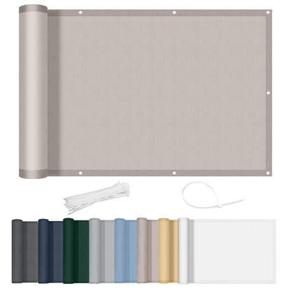 AXT SHADE Balkon Sichtschutz 90x800 cm wetterfest Taupe, blickdichte Polyesterbespannung mit Aluminiumösen