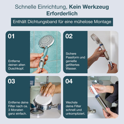 MyHalos Duschkopf mit Filter – Handbrause für hartes Wasser
