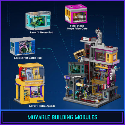 Lumibricks Cyberpunk Spielhalle Klemmbausteine Set mit 2580 Teilen