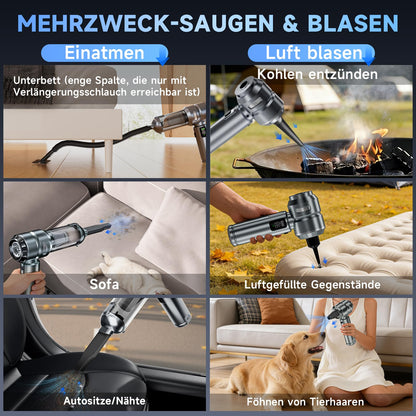 HOVIN Akku Handstaubsauger kabellos 26000 Pa mit HEPA-Filter
