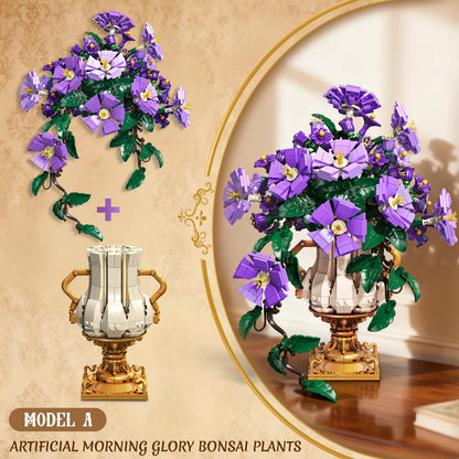 CUBIMANA Prunkwinden-Bauset 2-in-1, Blumenbauset mit Vase, 1136 Teile
