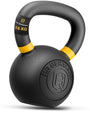 HQ Germany Powdercoat Fitness Kettlebell Vollguss - 16KG. Schwarze, solide gegossene Form mit Griff für funktionelles Krafttraining.