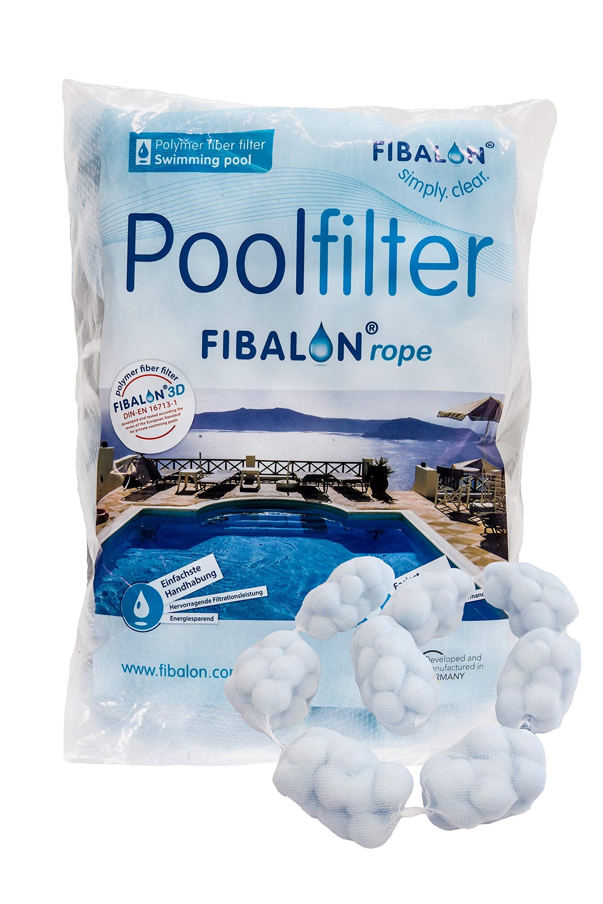 FIBALON Flocking Rope Polymerfaserfilter für Sandfilteranlagen 8 Netze, Filtermaterial für die Poolfiltration