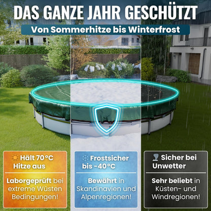 Planenfux Poolabdeckung rund 2-in-1 Solarplane - 366 cm