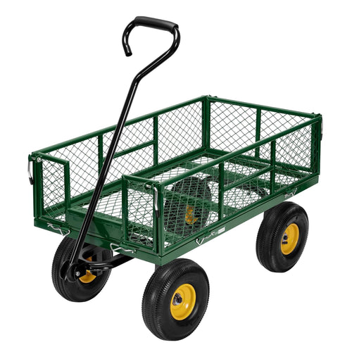 VIVOHOME Gartenwagen VH524-GR Transportwagen bis 400 kg mit Luftreifen