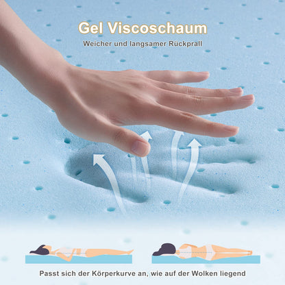 BedStory Gel Topper 140x200 cm mit zwei Härtegraden H2 & H3