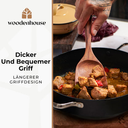 Woodenhouse Kochbesteck Set 12-teilig aus Teakholz mit Halter