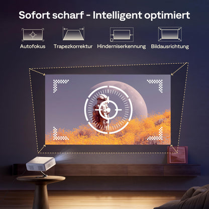 Aurzen Eazze D1G Smart Beamer Full HD mit Google TV, Weiss