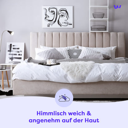 Wolkenfeld Bettwäsche Set - 220x240 Baumwolle Anthracite 3-teilig
