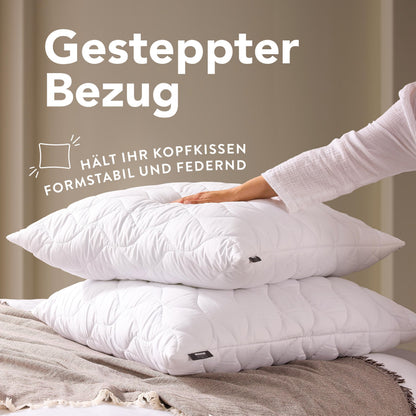 John Cotton Kopfkissen 80x80 cm im 2er-Set, verstellbare Füllung