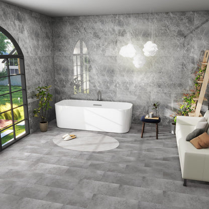 Mulgreat Galena Vinyl-Fliesen selbstklebend PVC-Boden Betoneffekt grau