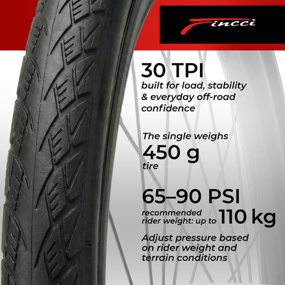Fincci Fahrradreifen 28 Zoll 700x32c mit Kevlar-Pannenschutz, 2er-Set