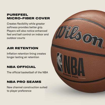 Wilson NBA Forge Pro Midnight Basketball, Schwarz/Silber, Grösse 7