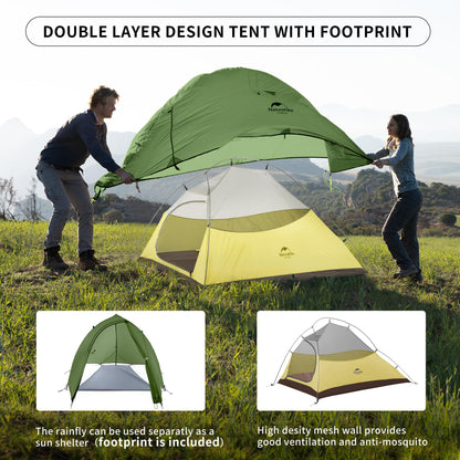 Naturehike Cloud up 2 Ultraleicht Zelt 2P - Upgrade 20D Waldgrün