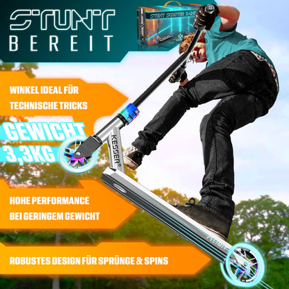 KESSER® X-Limit-Pro Stunt Scooter - 360° Lenkung mit Ständer