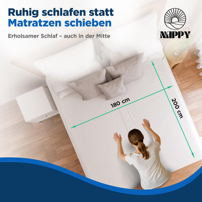 NAPPY Liebesbrücke 180 x 200 cm Matratzenkeil mit Verbinder, waschbar