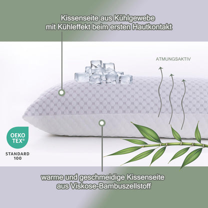 wohlKIS Seitenschläferkissen mit Memory Foam, 40 x 145 cm