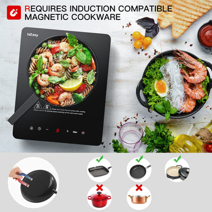 IsEasy Induktionskochplatte 1 Platte 2100W mit Touch-Steuerung