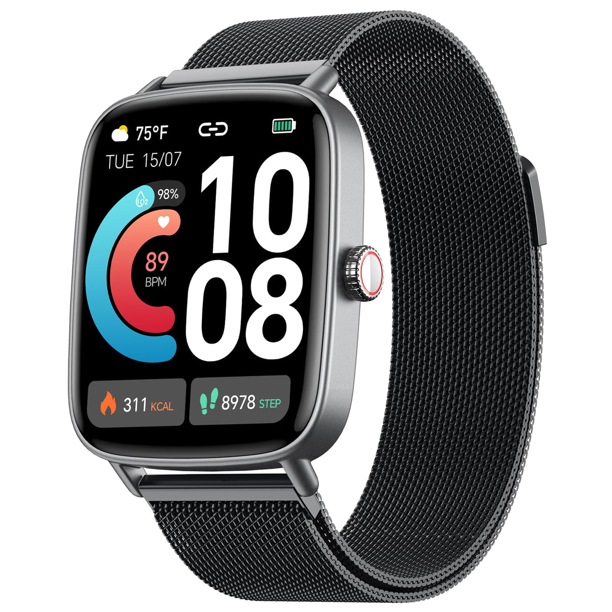 AEAC Smartwatch mit Telefonfunktion, 1,85 Zoll HD, IP68 wasserdicht, Touchscreen