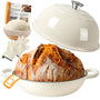 Gusseisen Emaille Dutch Oven 5.7L Brotbacktopf – Weiss, rund. Zum Backen von Brot im Ofen.